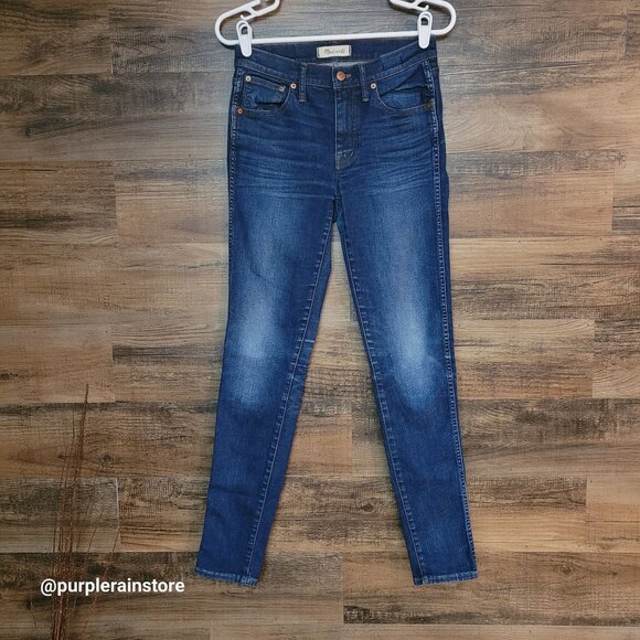 Madewell Jeans Size 27 T Skinny 9" High Riser Polly Wash F6171 Stretch Denim - Picture 1 of 11